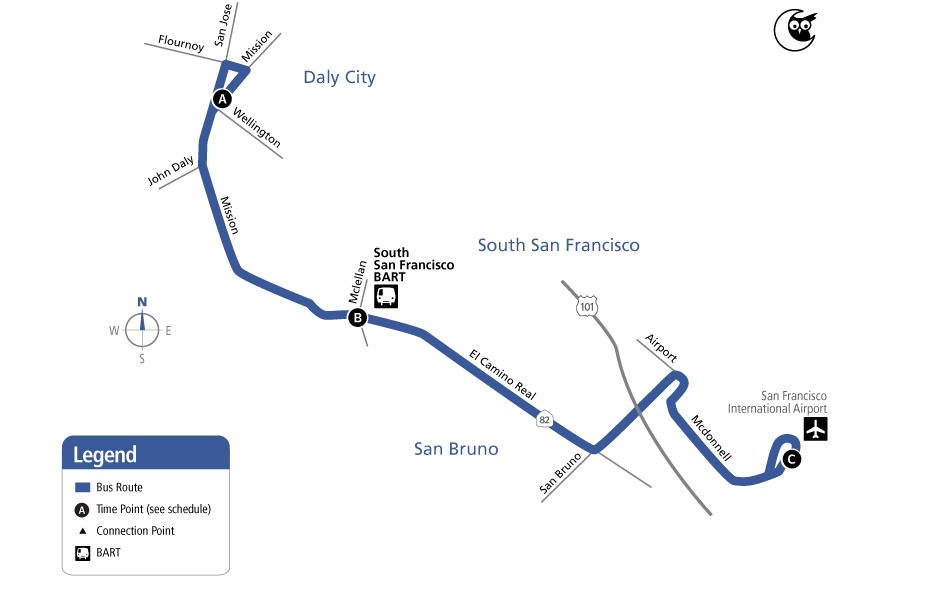 Route ECR OWL Map 08-07-2022