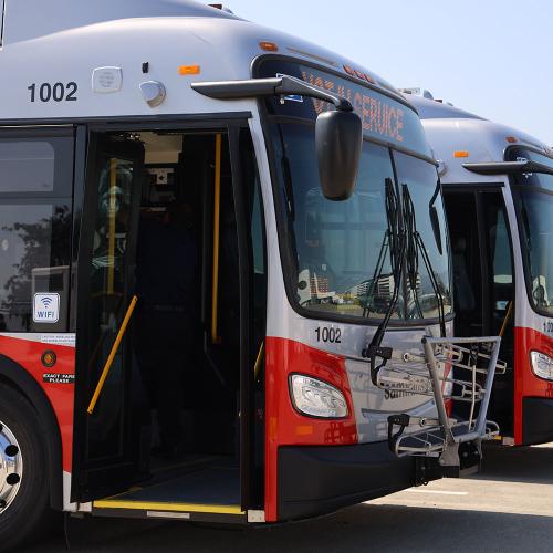 Row of buses