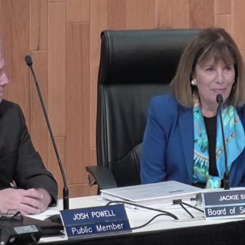 Former Congresswoman Jackie Speier just after being sworn in as a member of the SamTrans Board of Directors.